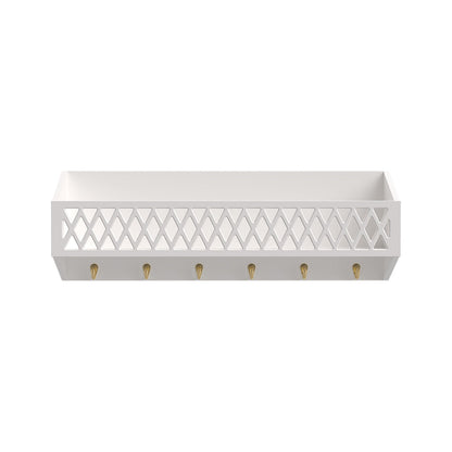 Cam Cam Harlequin hylde med kroge - White