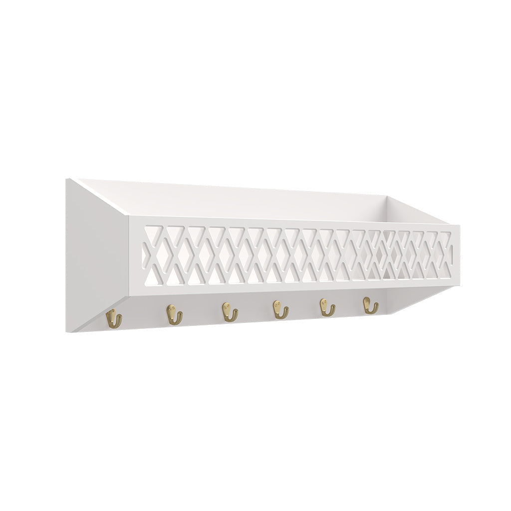 Cam Cam Harlekin hylle med kroker - White