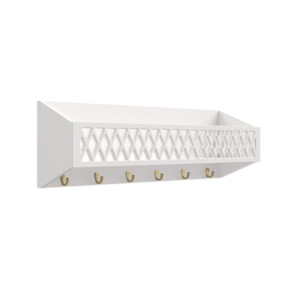 Cam Cam Harlekin hylle med kroker - White