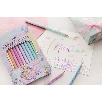 Faber-Castell, Jumbo fargeblyanter, 10 stk pastell i tinneske