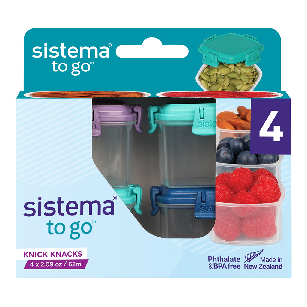 Sistema Mini Snackbøtter to go, Knick Knack 62ml - 4-pk
