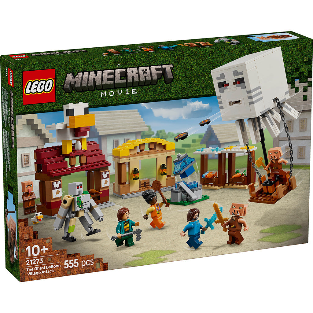LEGO Minecraft Ghast-ballonens angreb på landsbyen kassesidebillede