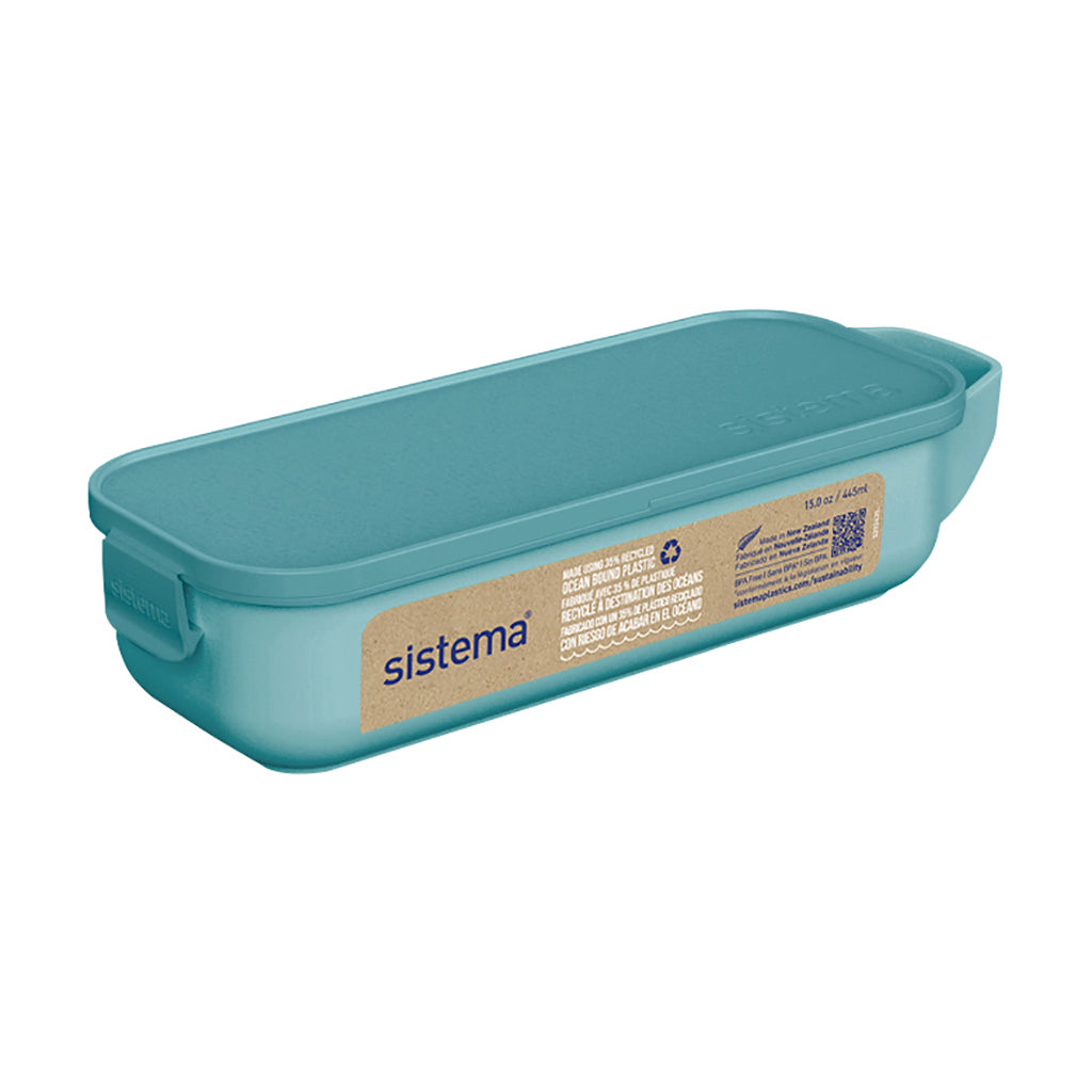 Sistema Snack and slide madkasse, 430 ml, Teal stone