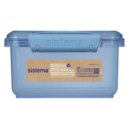 Sistema Lunch plus To Go, matboks med 1 rom og bestikk - Mountain blue