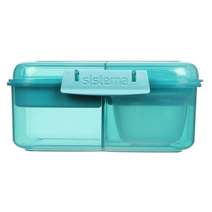 Sistema Bento Cube To Go, matboks med 5 rom og en beholder - Teal stone