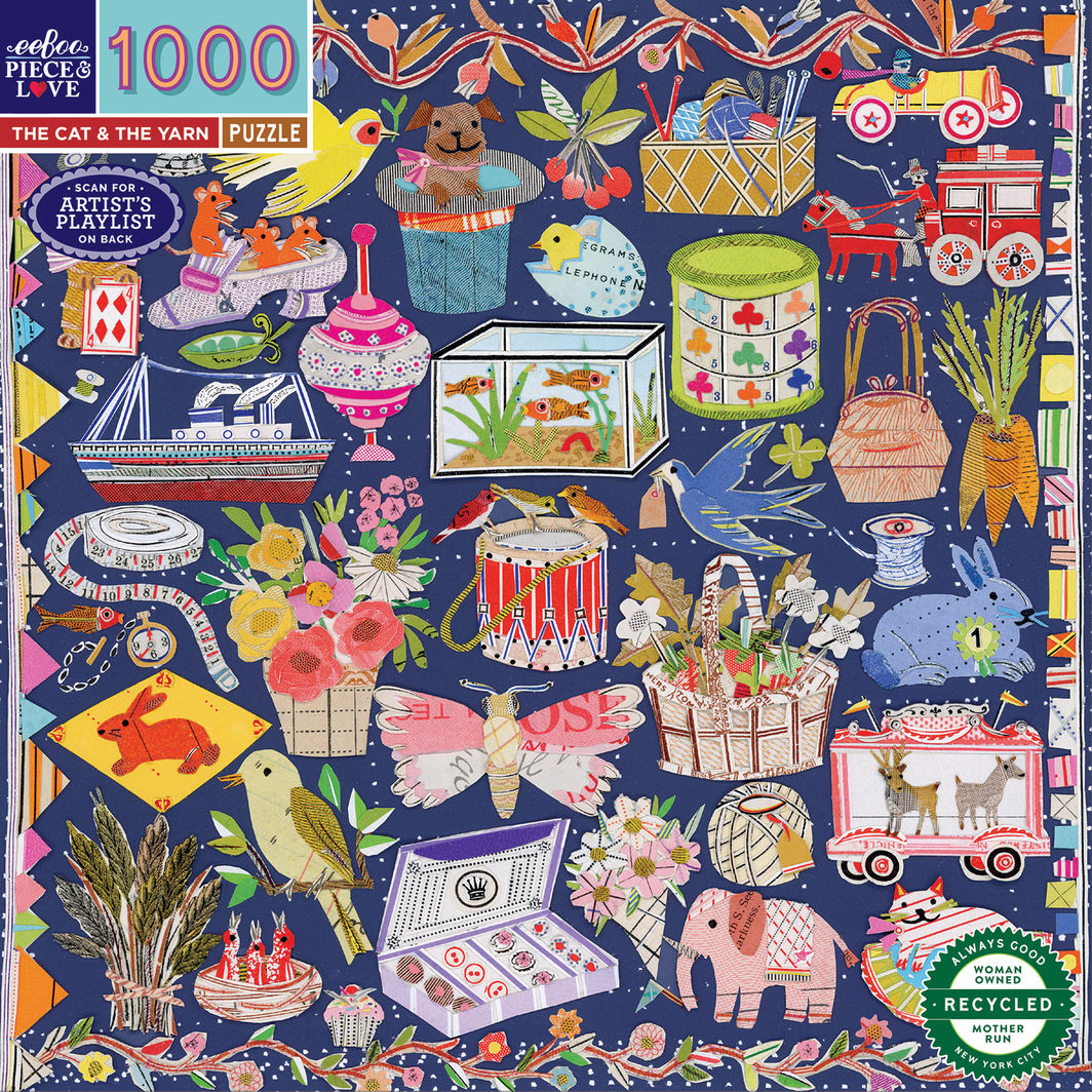 eeBoo Puslespill 1000 biter, The Cat &amp; The Yarn