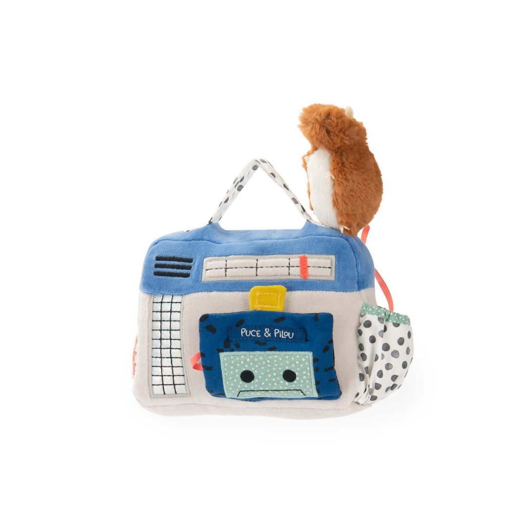 Moulin Roty Kosedyr med musikkmekanisme, Radio 22 cm - Puce &amp; Pilou