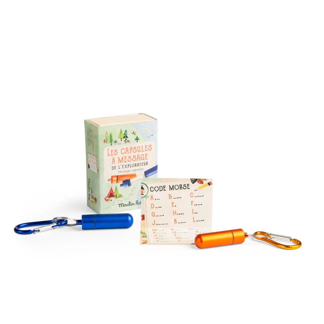 Moulin Roty, nøkkelring med kapsel til hemmelige beskjeder, 2 stk - Le Jardin du Moulin