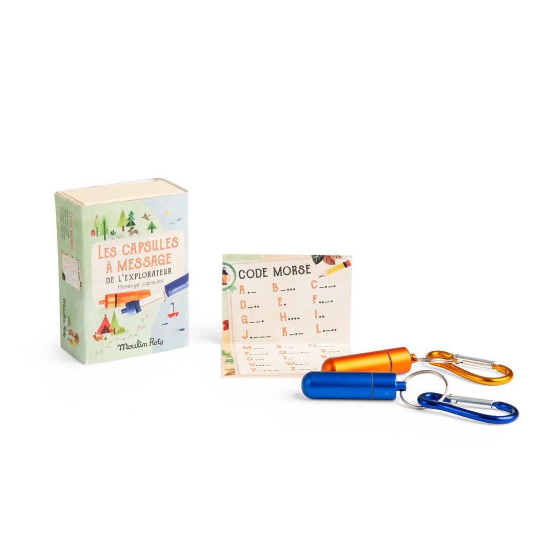 Moulin Roty, nøkkelring med kapsel til hemmelige beskjeder, 2 stk - Le Jardin du Moulin