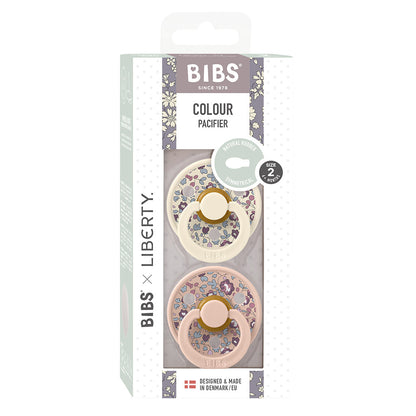 Bibs Liberty, 2-pk Colour Eloise, smokker i naturgummi, str. 2 - Blush Mix