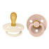Bibs 2-pak sutter i naturgummi, str 2, Ivory Blush