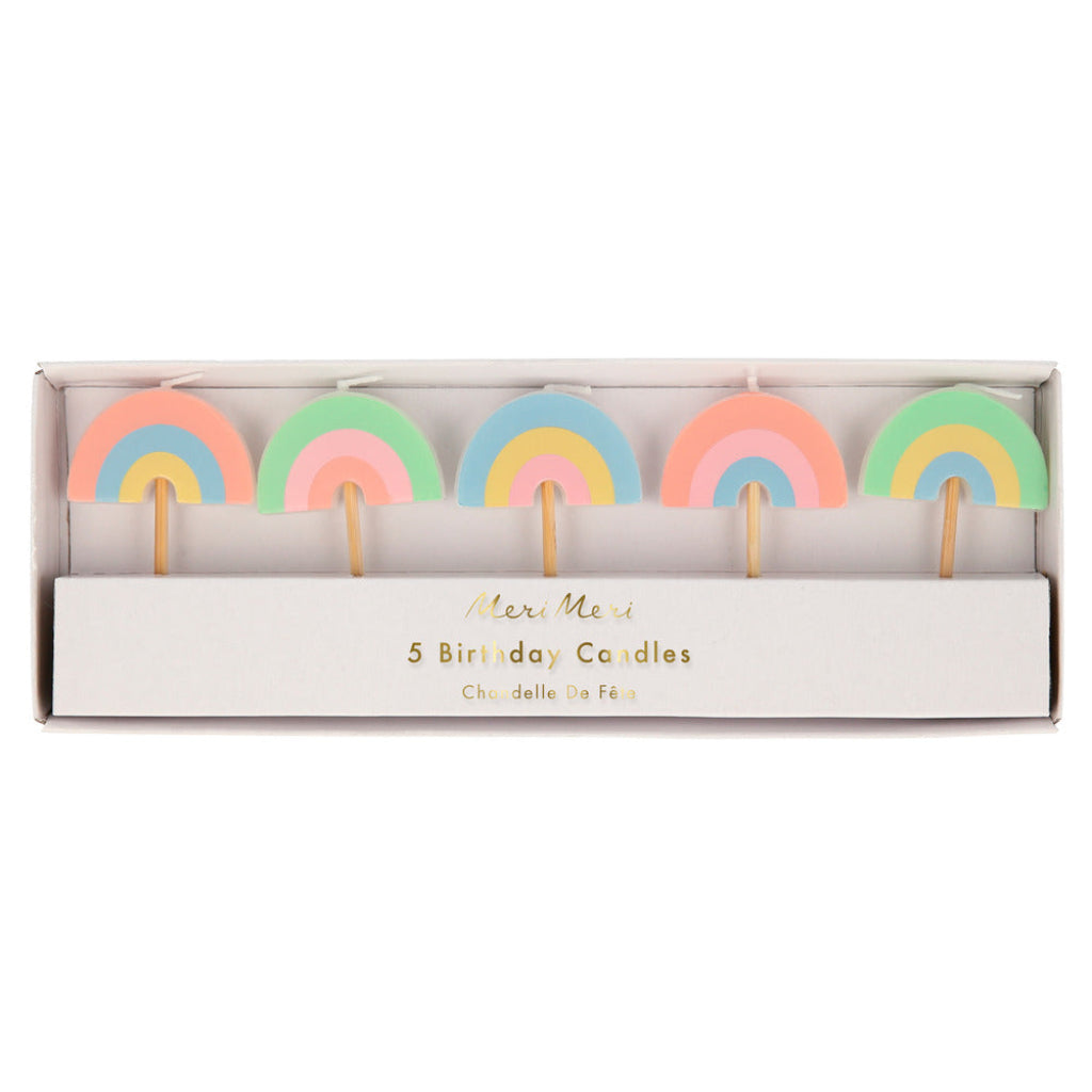 Meri Meri kakelys, Rainbow - 5 stk