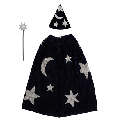 Meri Meri udklædning, Troldmandskostume - Blue velvet wizard
