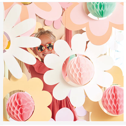 Meri Meri Papptallerkener, Happy face flowers - 8 stk.