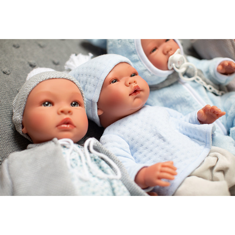 Así Leonora babydukke, 46 cm - Rosa mamelukker og beige genser