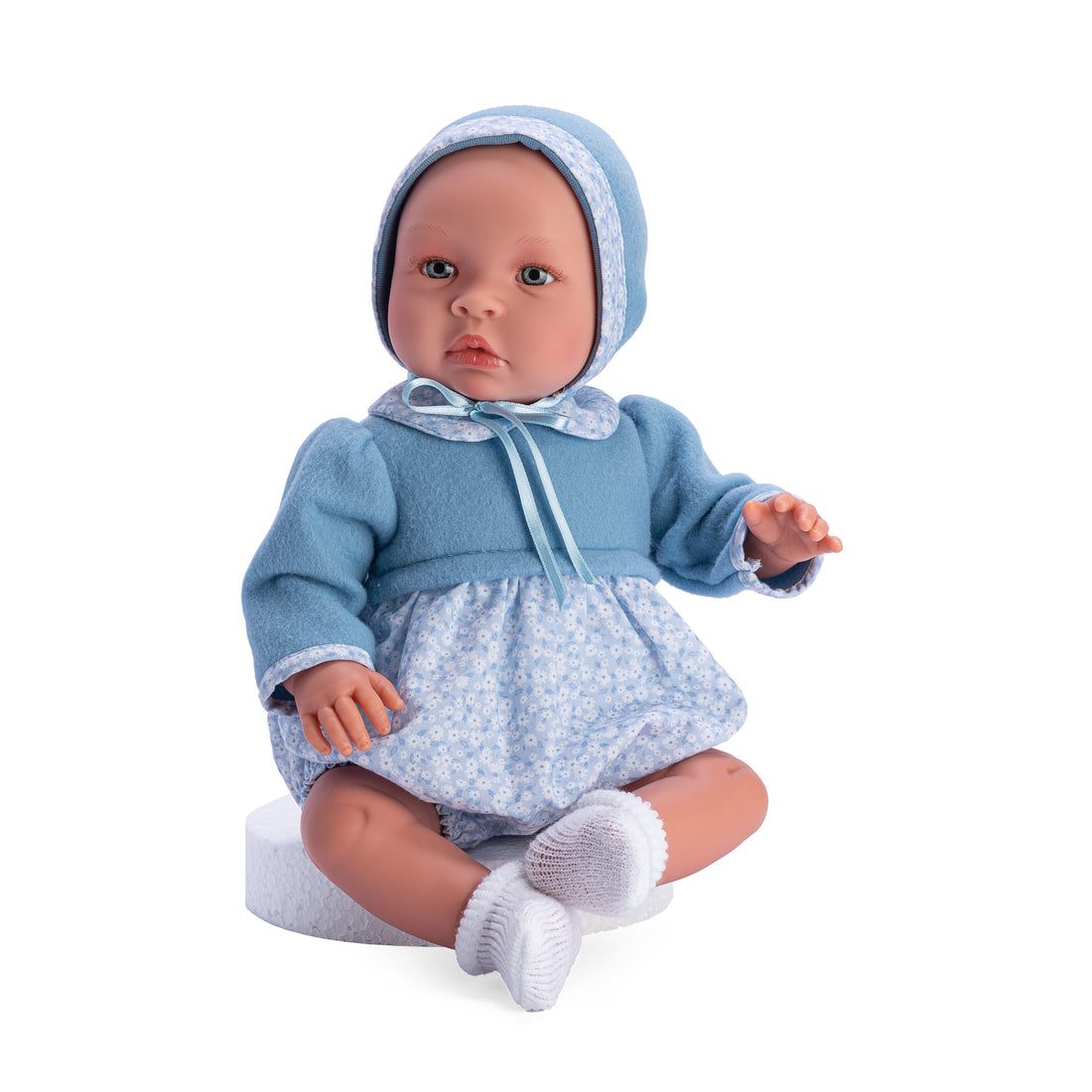 Así Leo babydokke, 46 cm - Blå overdel og kyse