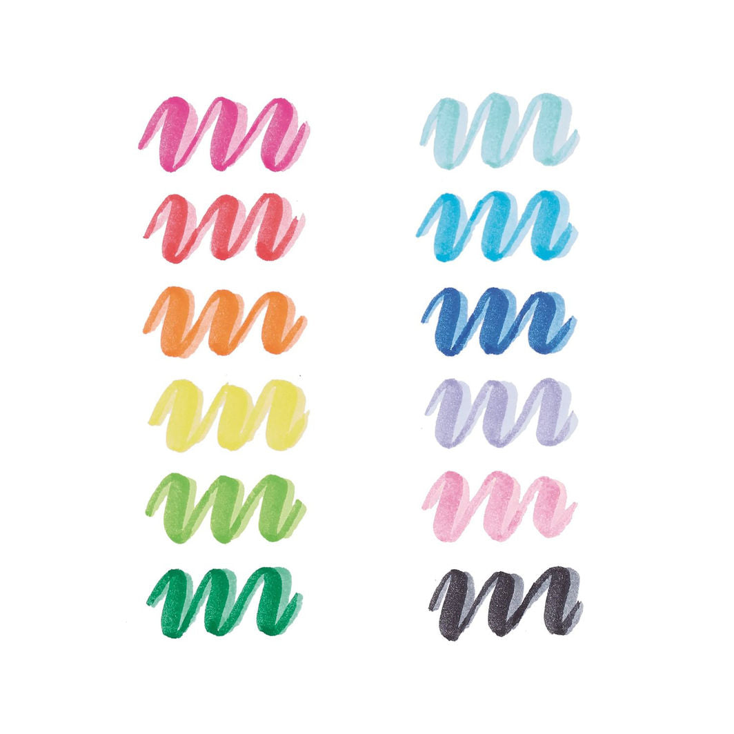 Ooly Penseltusjer 12 stk, Dobbeltsidig - Dual Tone