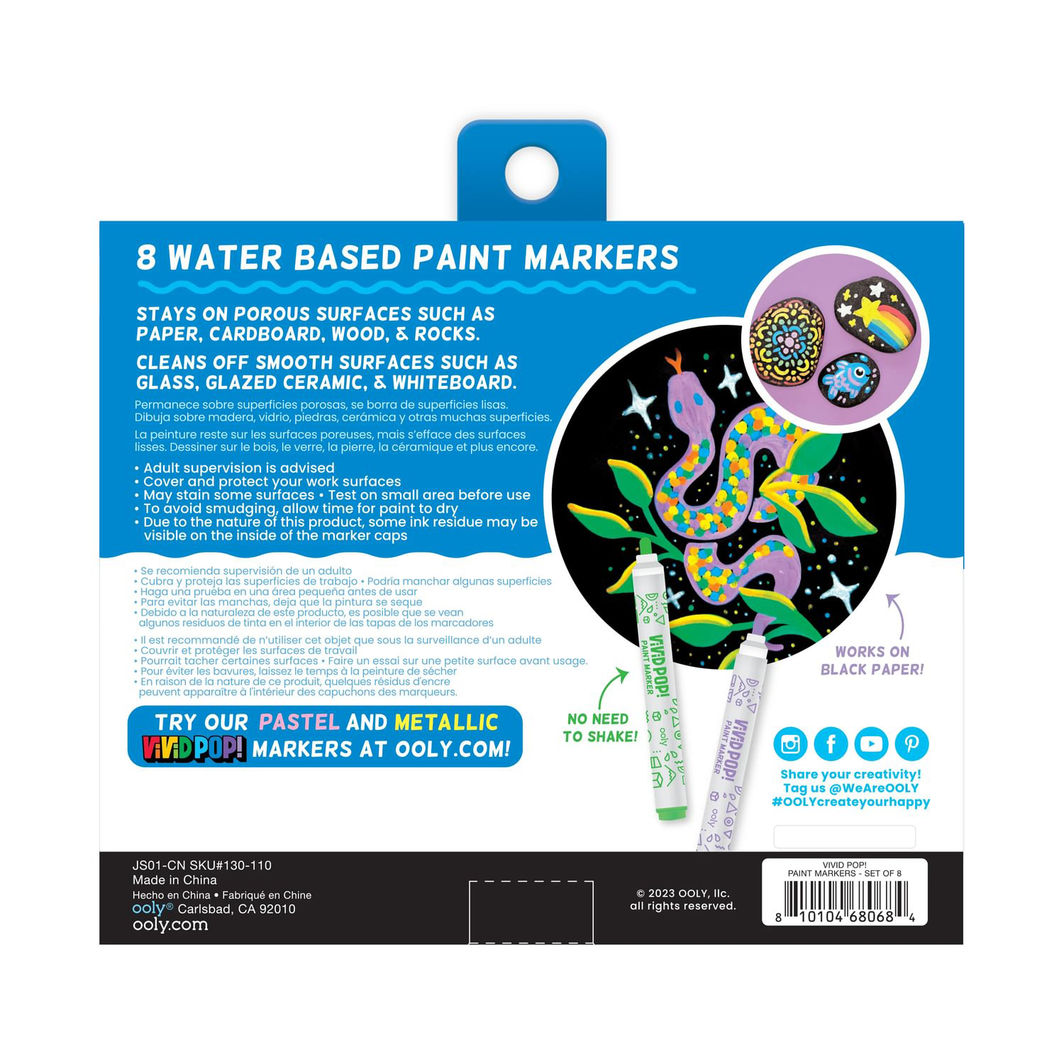 Ooly Akryl tusjer 8 stk - Vivid Pop Classic
