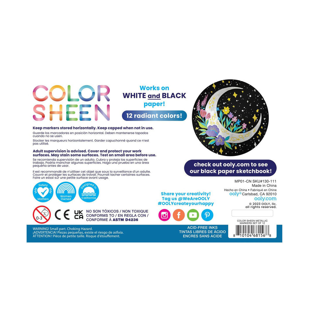 Ooly Tusjer, 12 stk – Color Sheen Metallic