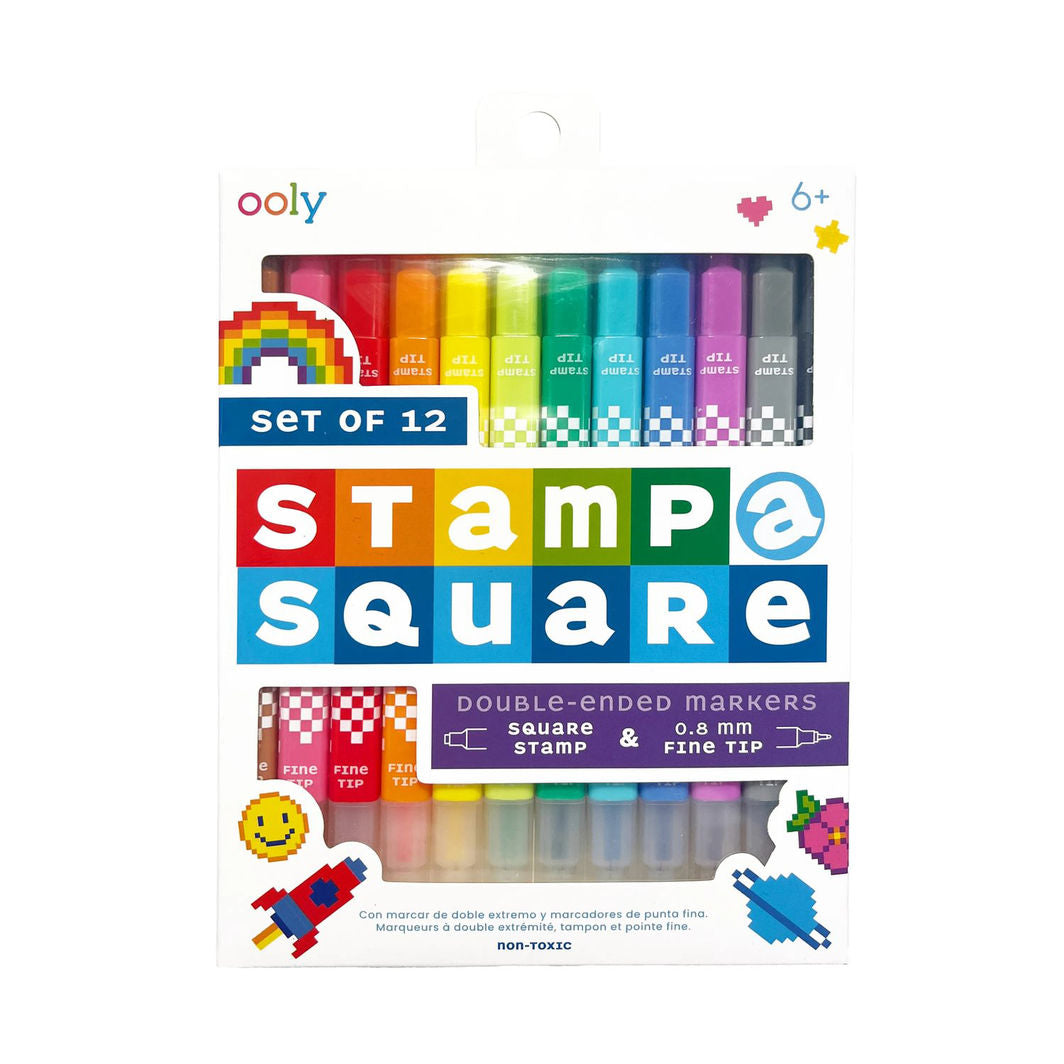 Ooly Tusjer 12 stk, Dobbeltsidig - Stamp a Square