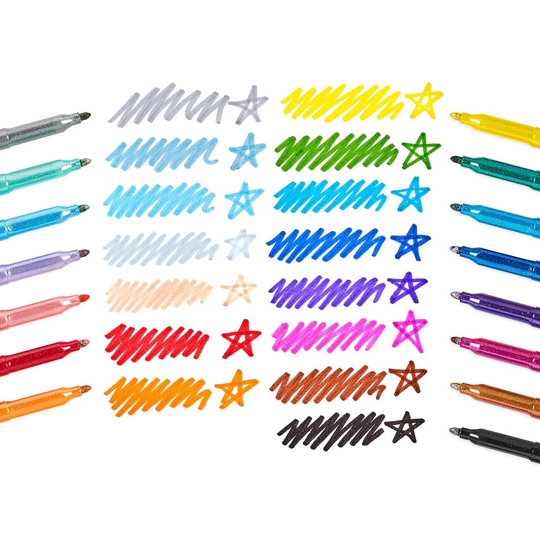 Ooly Tusjer 15 stk, Rainbow Sparkle Glittertusjer