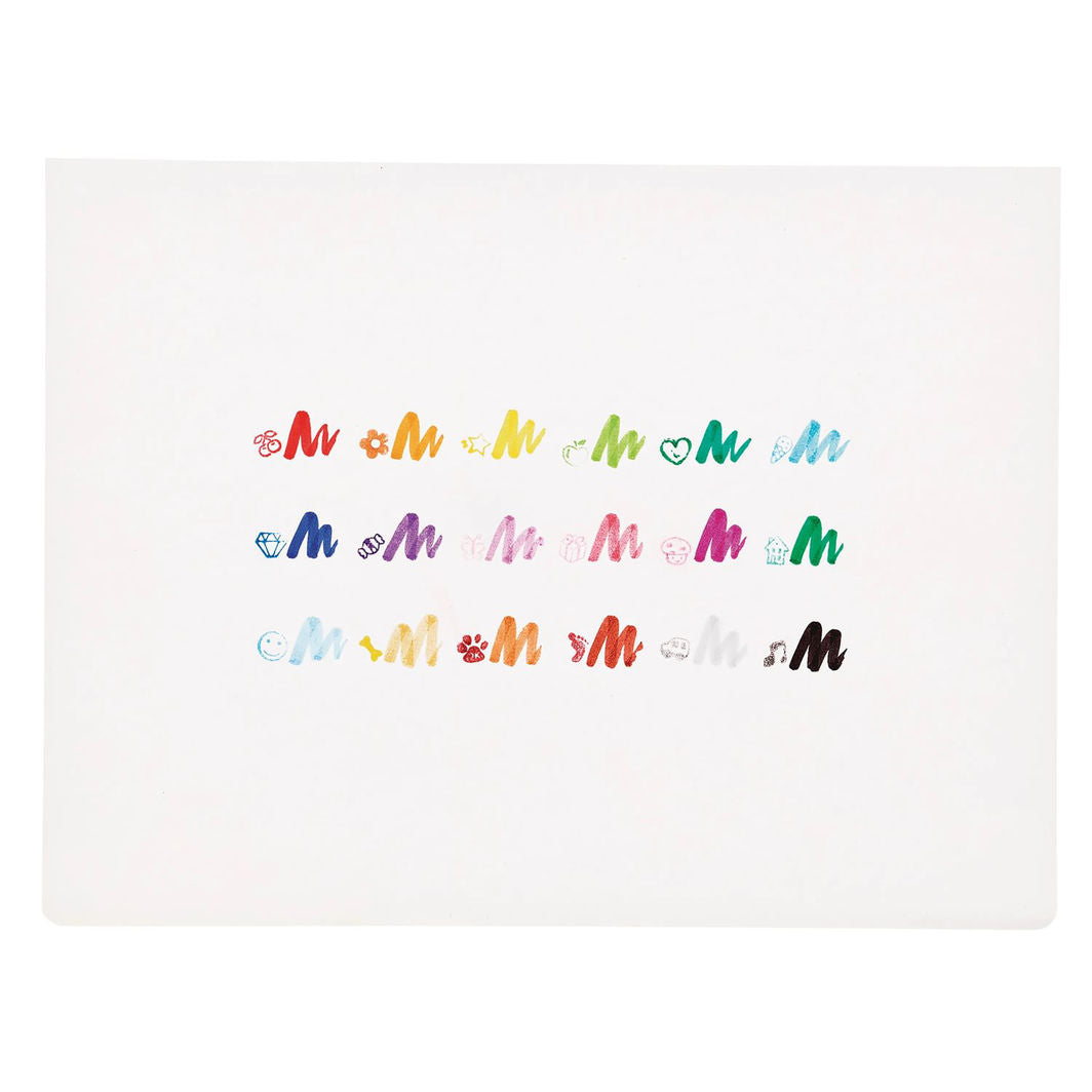 Ooly penseltusjer med stempel, 18 stk, Stampables