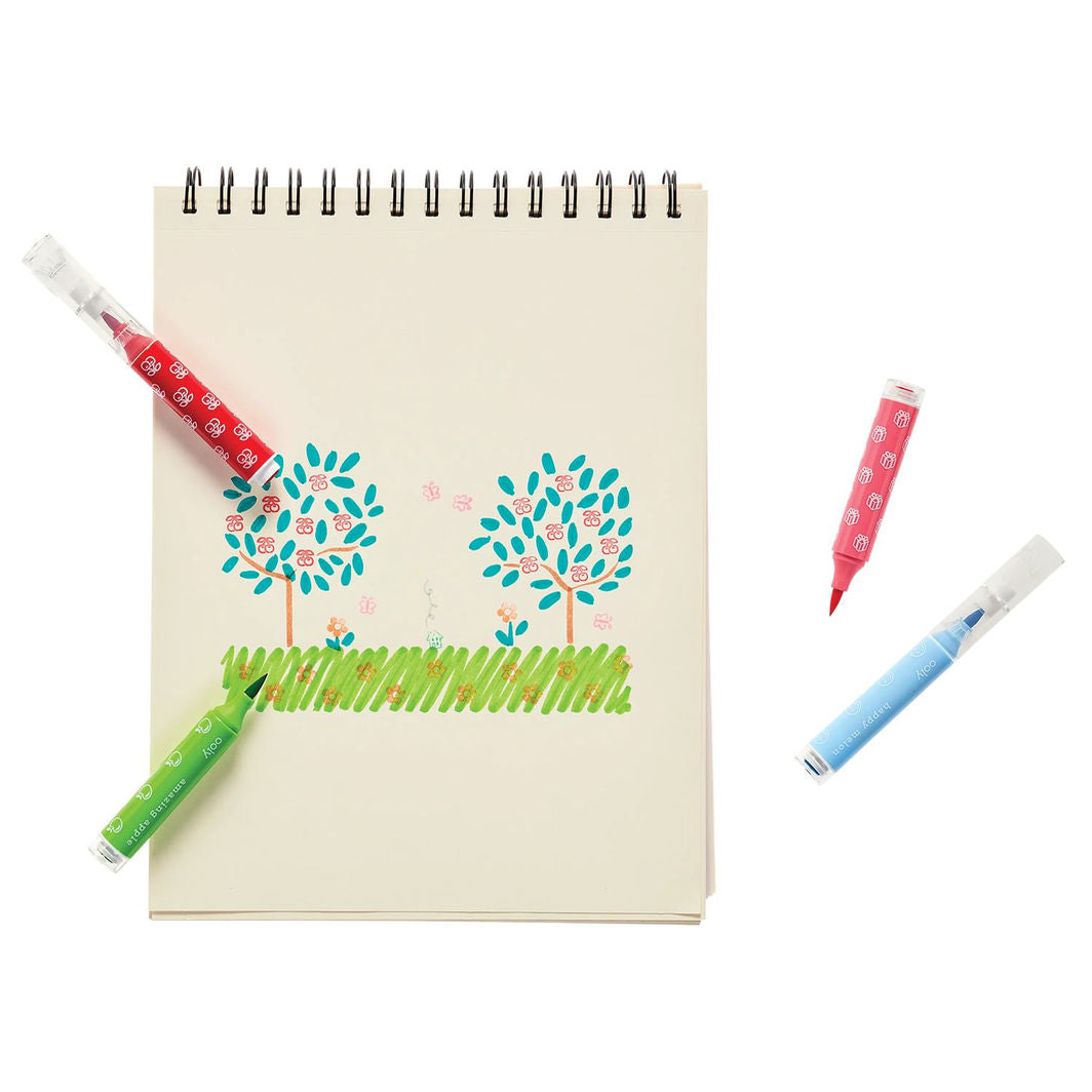 Ooly penseltusjer med stempel, 18 stk, Stampables