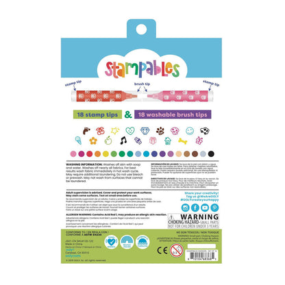Ooly penseltusjer med stempel, 18 stk, Stampables