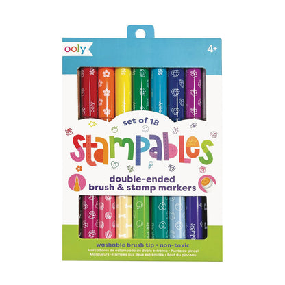 Ooly penseltusjer med stempel, 18 stk, Stampables