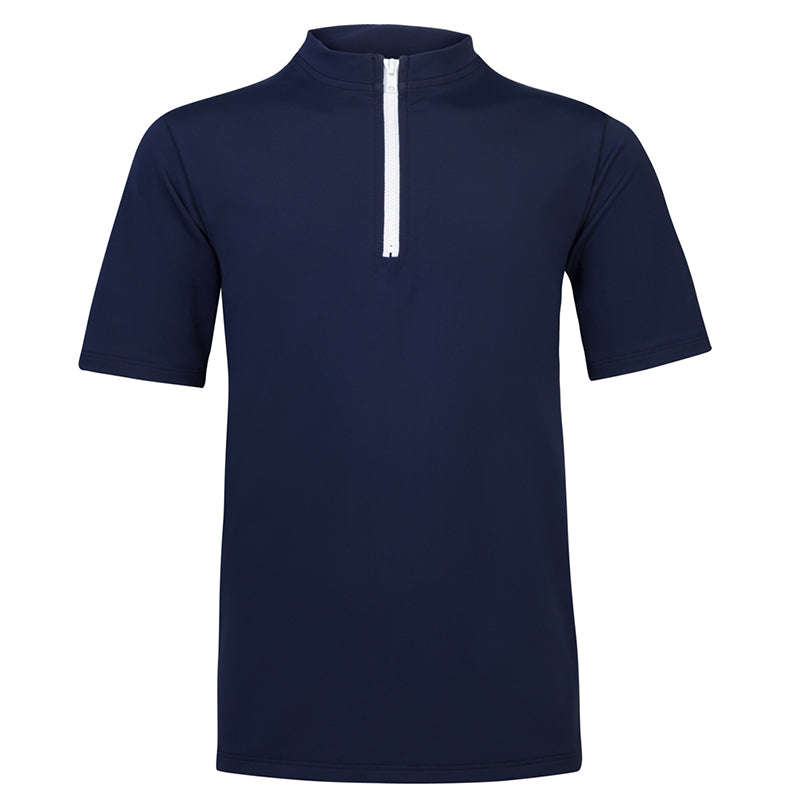 Petit Crabe UV badebluse m. lynlås og korte ermer, Max, blue - 1-10 år