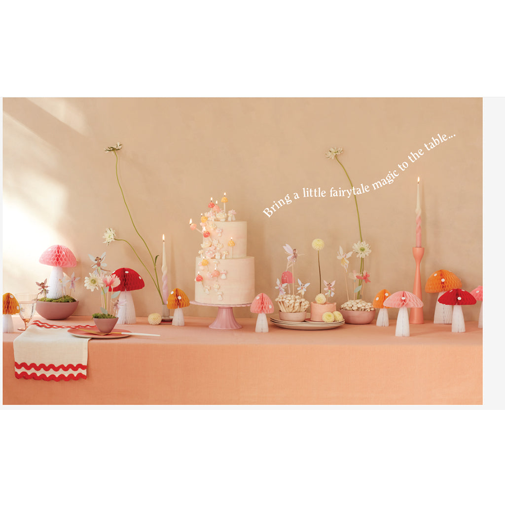 Meri Meri lanterne i rispapir, Mushroom, 3-pakning - UTEN LYSKILDE