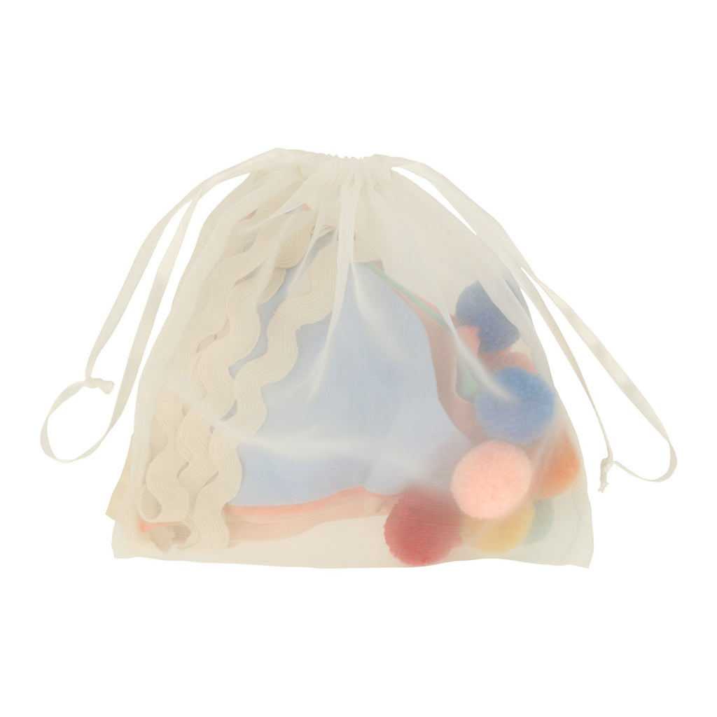 Meri Meri guirlande, Pastel flagkjede m. små pomponer 1.8 meter