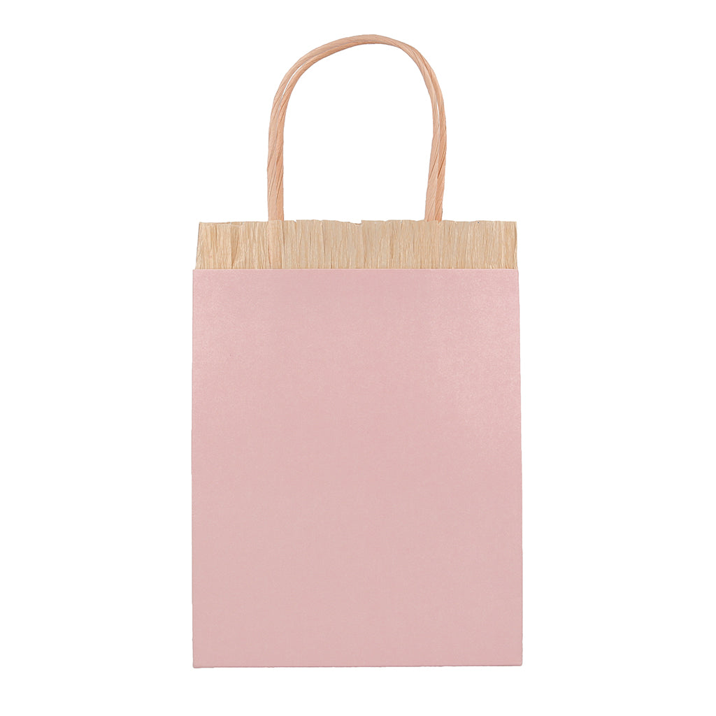 Meri Meri gaveposer, Rosa frynser - 8 stk.