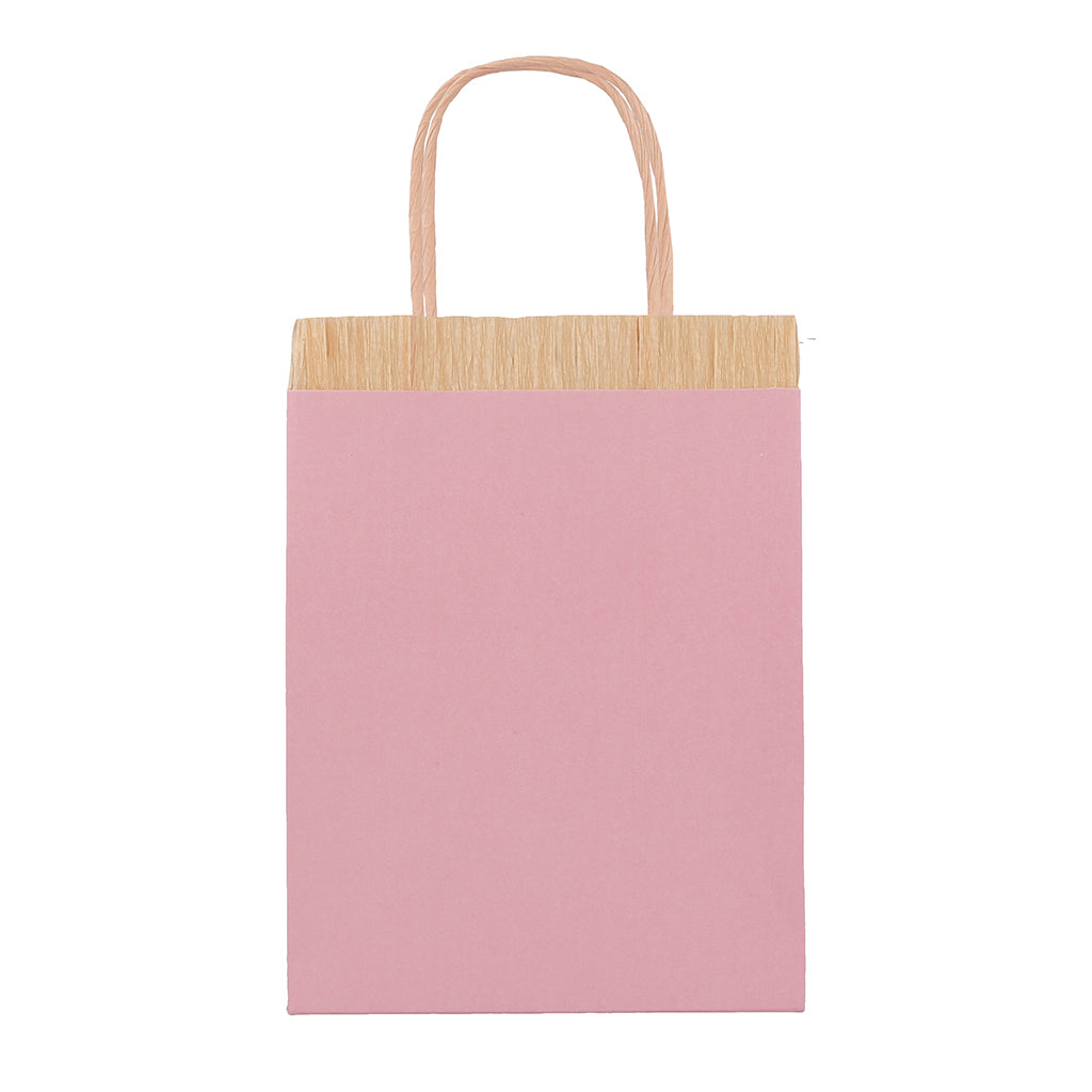 Meri Meri gaveposer, Rosa frynser - 8 stk.