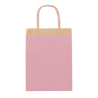 Meri Meri gaveposer, Rosa frynser - 8 stk.