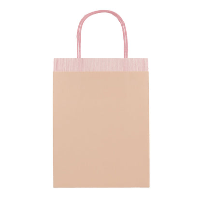 Meri Meri gaveposer, Rosa frynser - 8 stk.