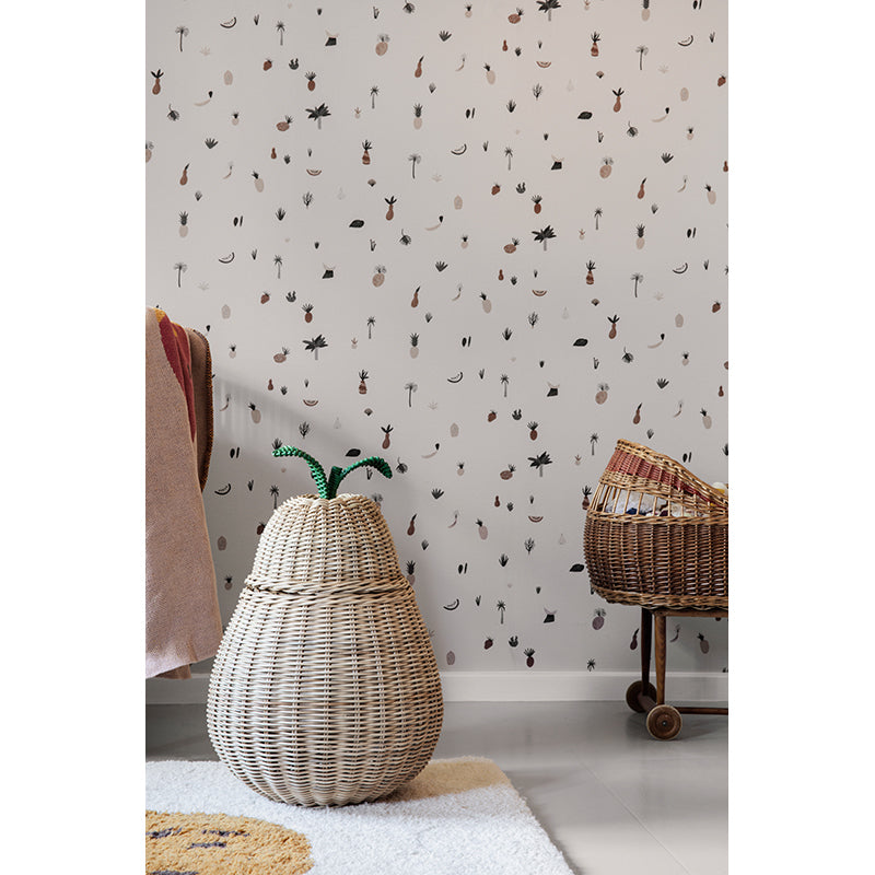 ferm Living Pear Storage, flettet kurv i rattan - Small