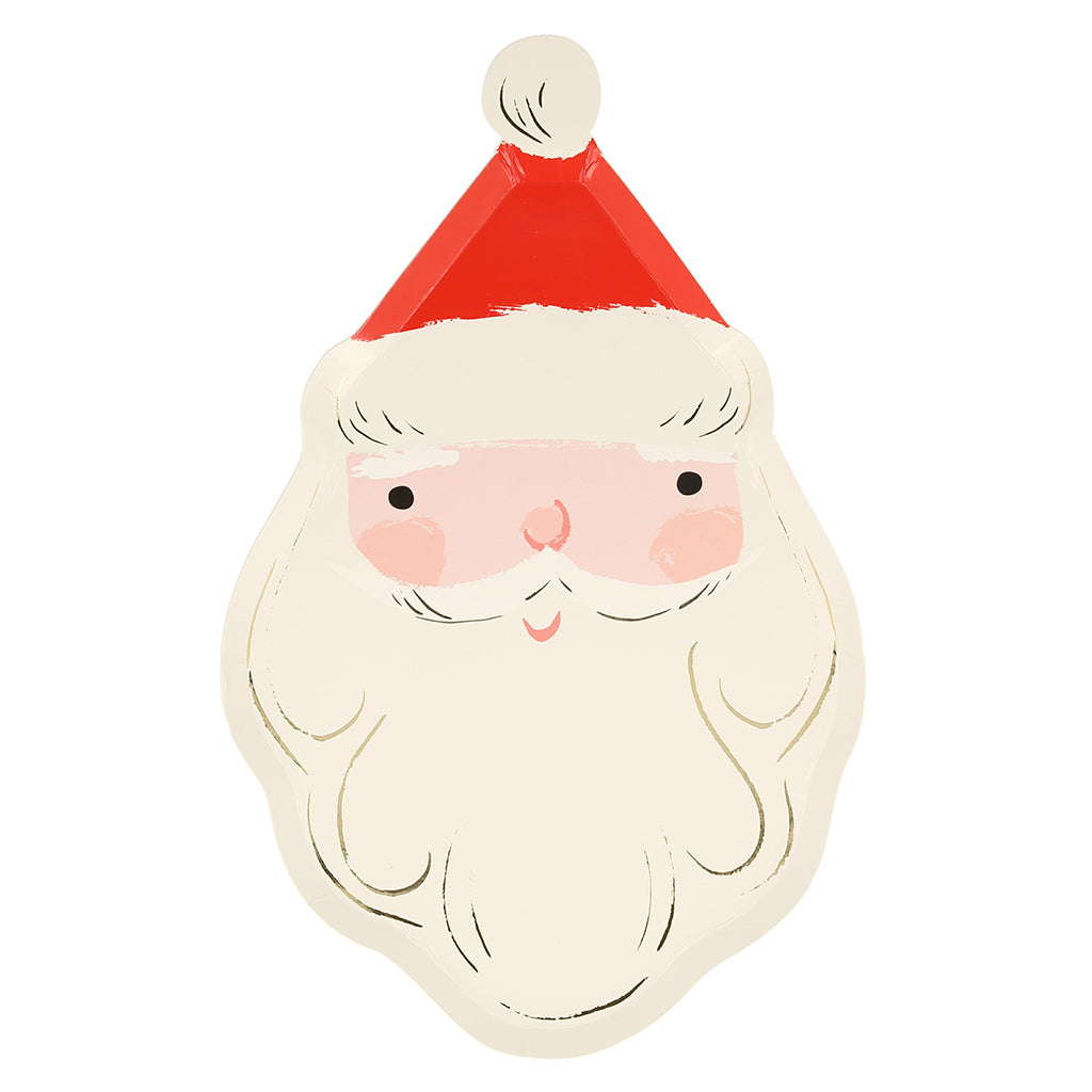 Meri Meri paptallerkener, Jolly Christmas, Julemand - 8 stk