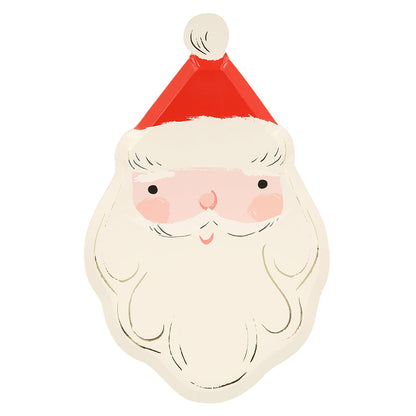 Meri Meri paptallerkener, Jolly Christmas, Julemand - 8 stk