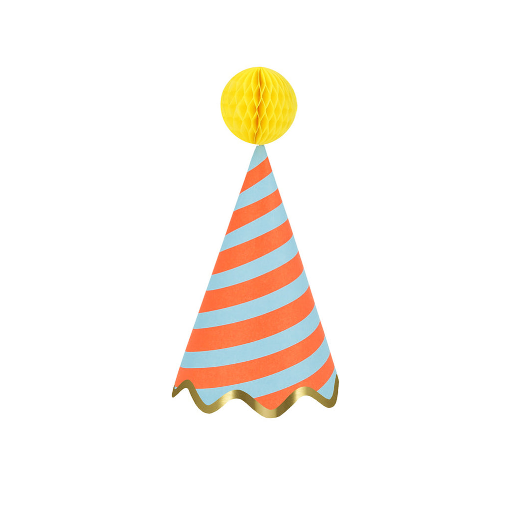 Meri Meri festhatter, Stripe party hats – 8 stk.