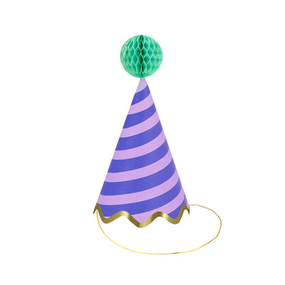 Meri Meri festhatter, Stripe party hats – 8 stk.