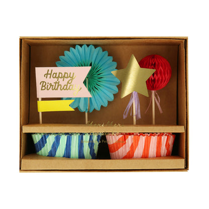 Meri Meri cupcake sæt, Stripe party
