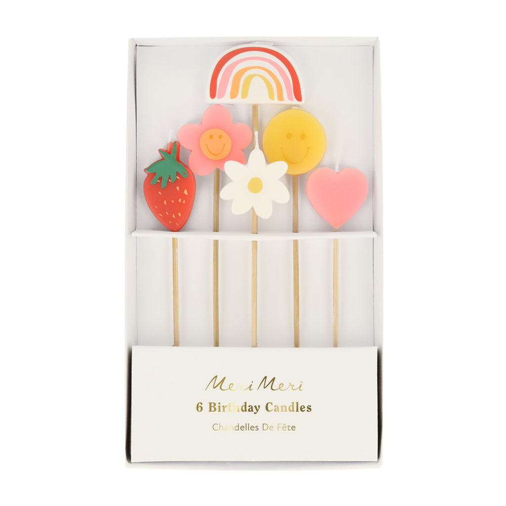 Meri Meri kakelys, Happy face icon - 6 stk