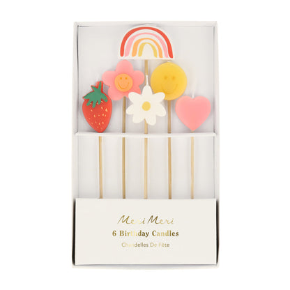 Meri Meri kakelys, Happy face icon - 6 stk