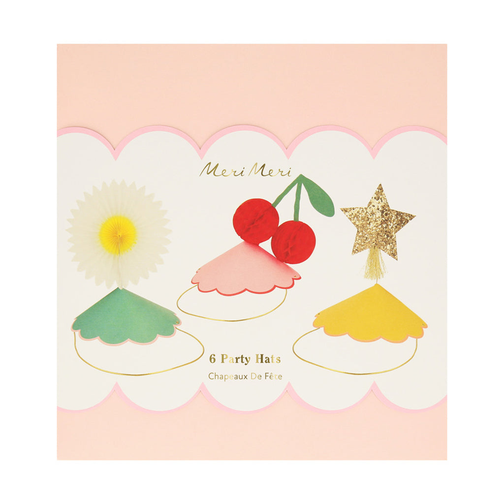 Meri Meri festhatter, Happy icons party hats - 6 stk.