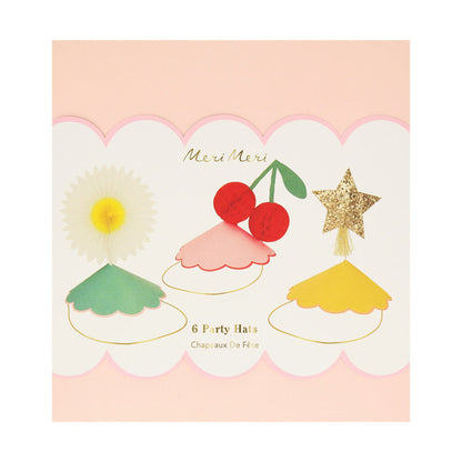 Meri Meri festhatter, Happy icons party hats - 6 stk.