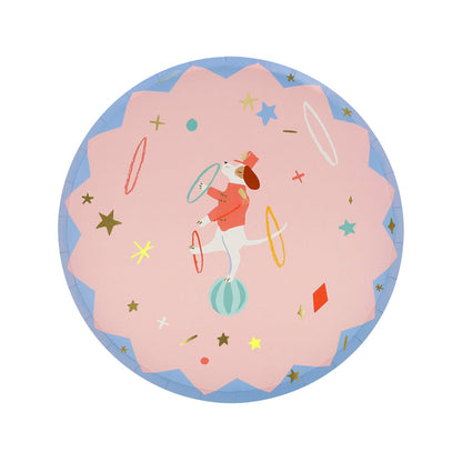 Meri Meri papptallerkener, Str. S, Sirkus - 8 stk.