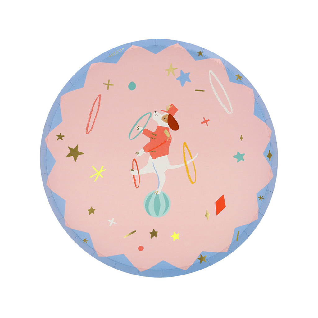 Meri Meri papptallerkener, Str. S, Sirkus - 8 stk.