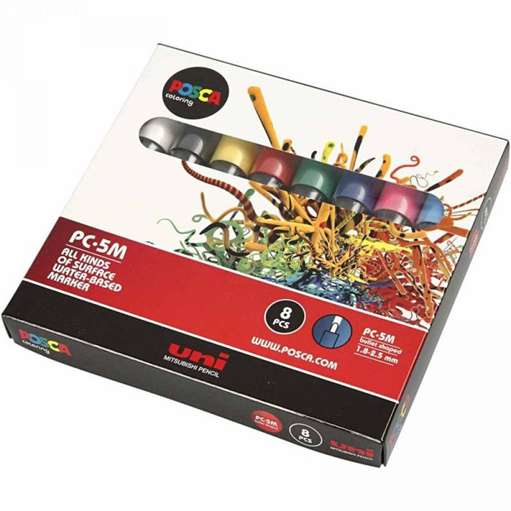 Posca Tusjer, strek 2.5 mm - 8 stk.
