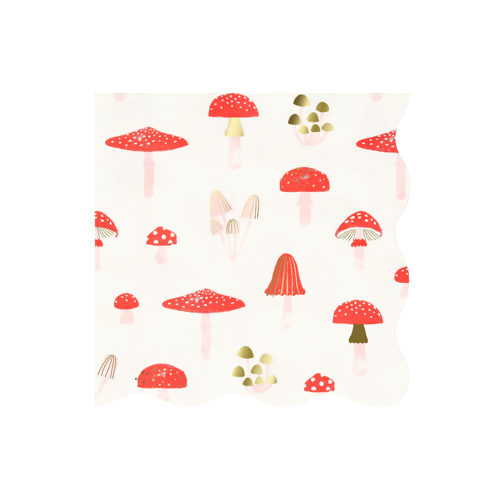 Meri Meri servietter str. L, Merry Mushroom - 16 stk.